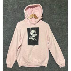 Artist Union Clothing Co Pink Rose Amour Graphic Hoodie Sweatshirt Women's M